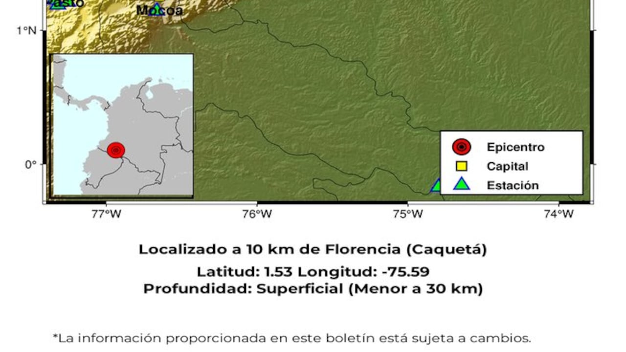 Habitantes de Florencia señalaron haber sentido levemente el movimiento telúrico, aunque las autoridades confirmaron que no se reportaron daños ni personas afectadas.