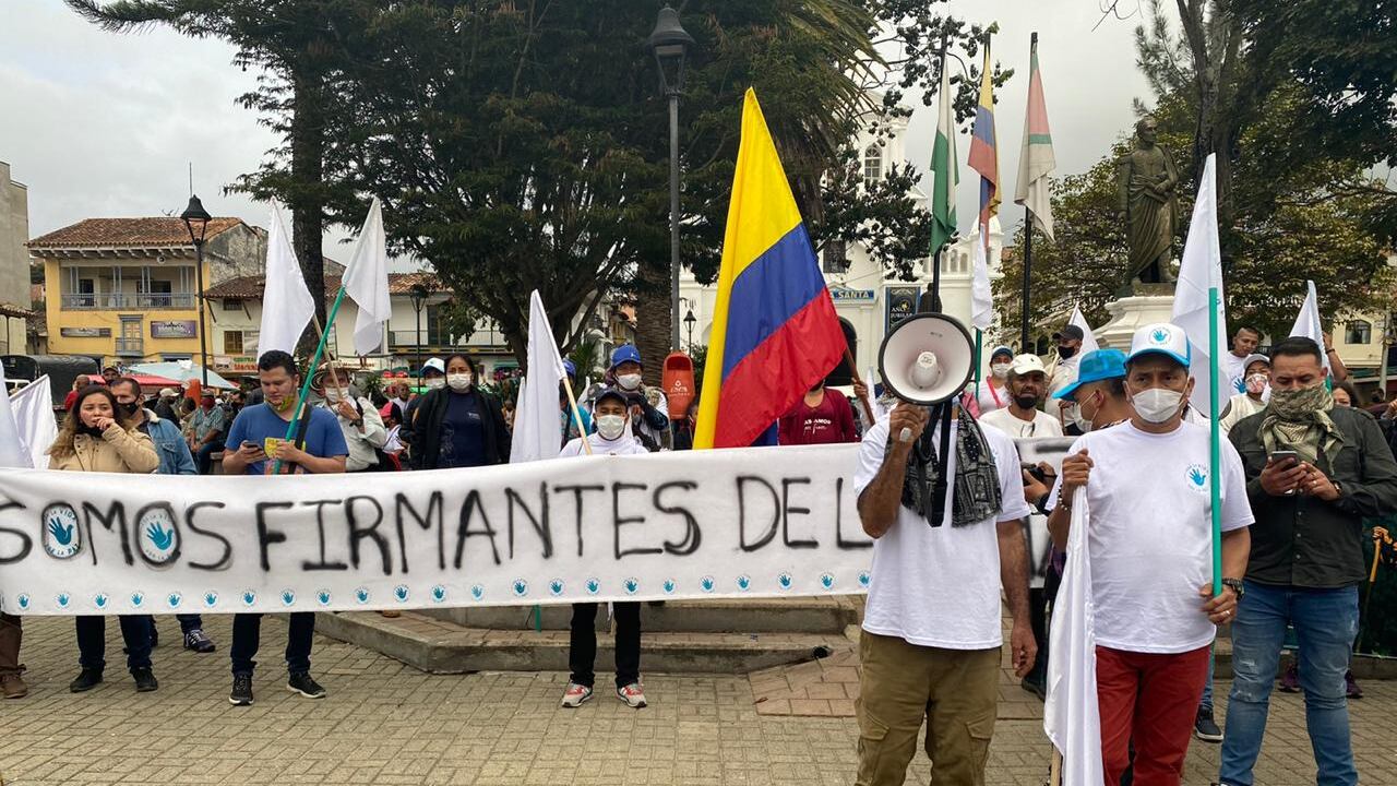 Uno de los momentos de la peregrinación de excombatientes.