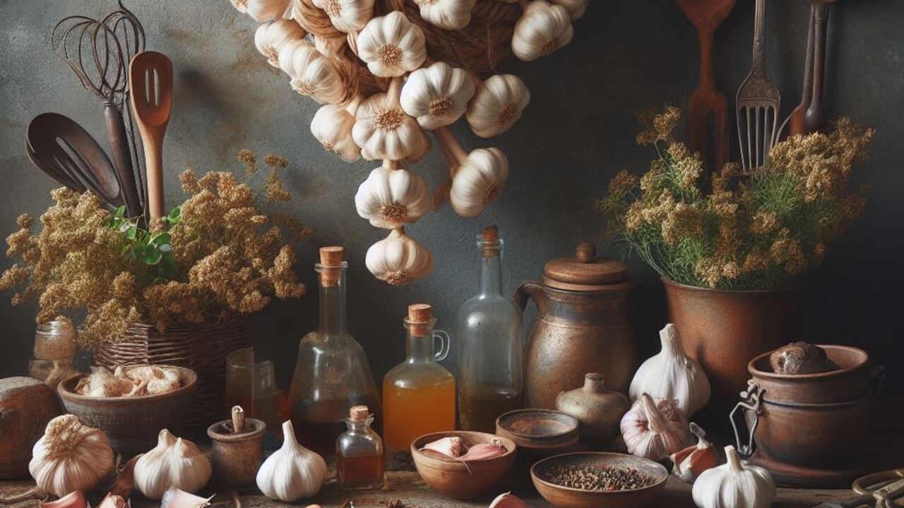 Decoración con ajo.