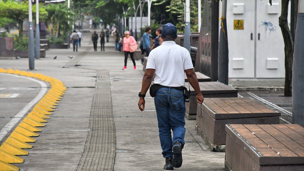 Cali: Un nuevo grupo de operarios (provicional) estan asignados al cuidado en el bulevar del rio. Foto José L Guzmán. El País