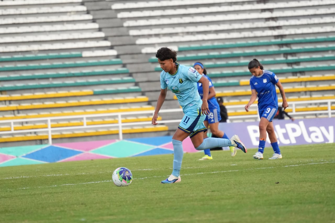 Imagen del partido entre Internacional de Palmira y Millonarios por los cuadrangulares de la Liga Femenina 2026.