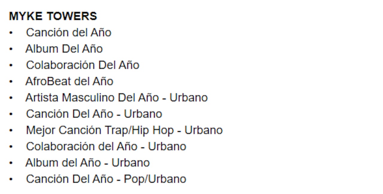 Entre los nombres que concentran mayor atención se encuentra Myke Towers.