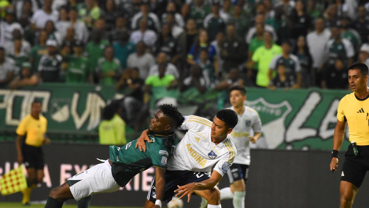 Acciones de juego del partido entre Deportivo Cali y Millonarios jugado en el estadio de Palmaseca