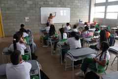 Remodelación de la sede Fernando de Aragón de la institución Educativa Evaristo García. Varios colegios públicos de Cali están en procesos de remodelación.