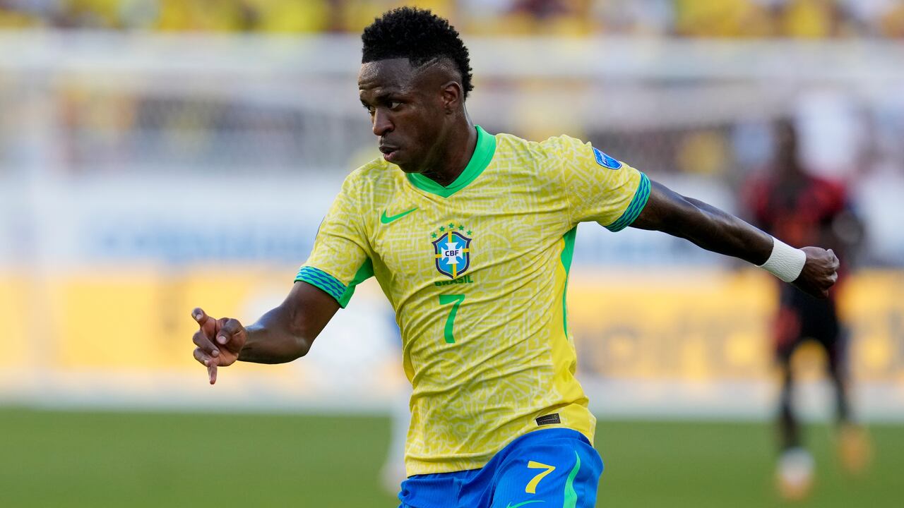 Vinícius Jr. vistiendo los colores de Brasil en la Copa América 2024.