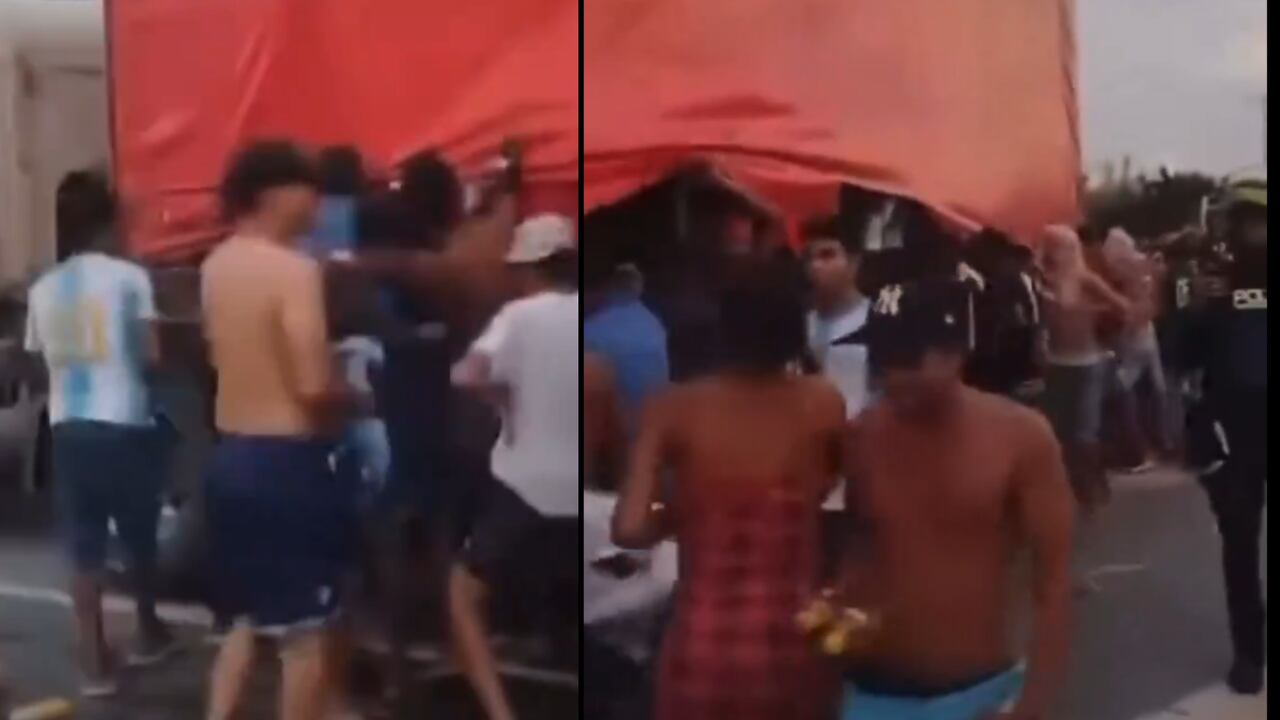 Decenas de personas fueron grabadas extrayendo la mercancía de un vehículo que tuvo una falla mecánica en Tasajera.