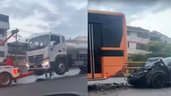 El vehículo de alta gama marca Audi implicado en el choque múltiple fue inmovilizado por las autoridades de tránsito.