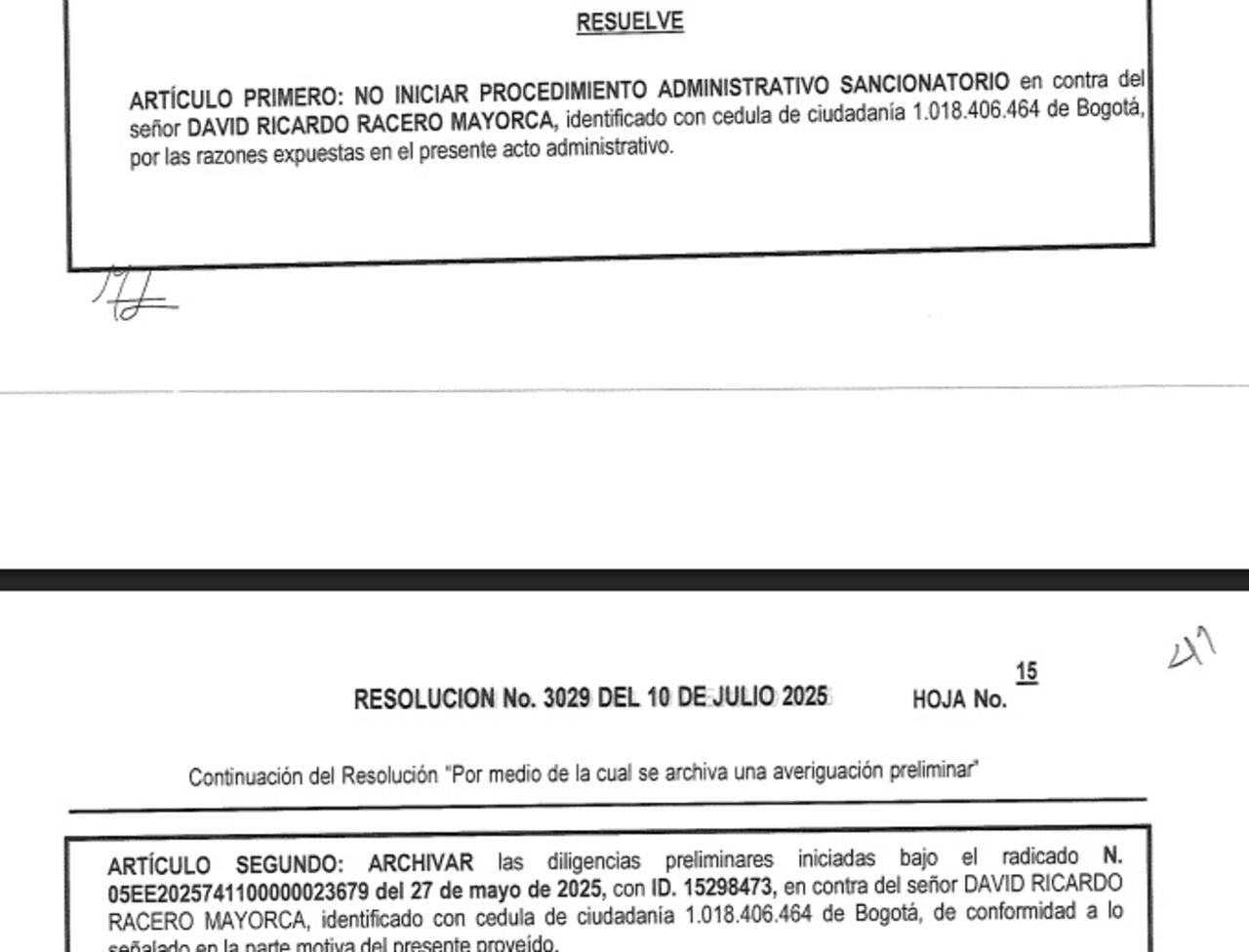 El Ministerio del Trabajo archivó la averiguación preliminar que había abierto contra el representante a la Cámara David Racero.