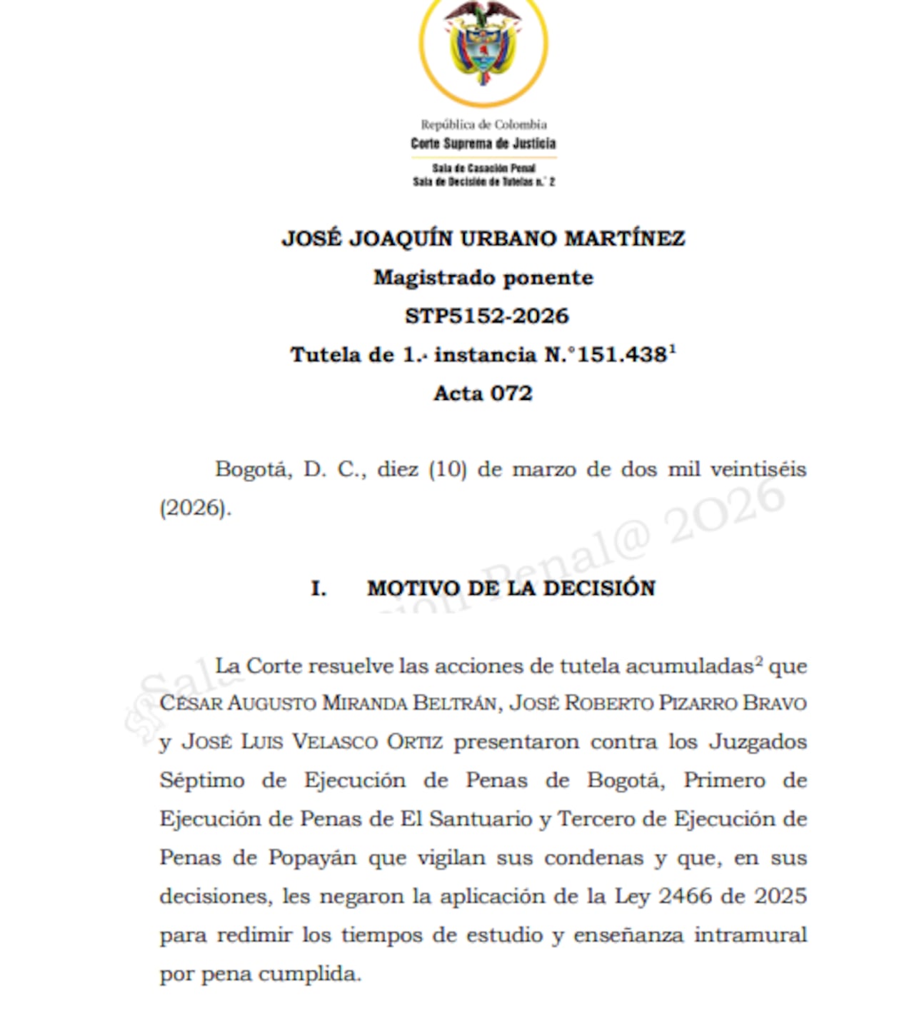 El pronunciamiento también puso sobre la mesa problemas estructurales del sistema penal en Colombia.