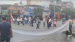 Manifestación en la calle 13 con carrera 15.