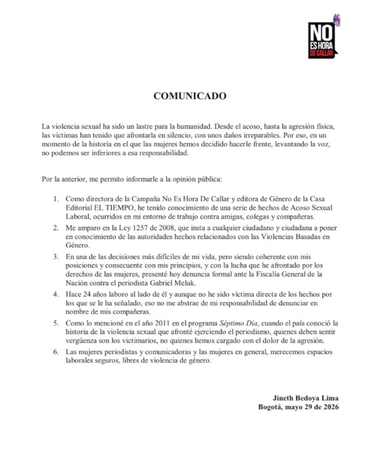 Denuncia contra el periodista Gabriel Meluk
