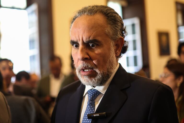 Ministro del interior, Armando Benedetti rueda de prensa en el Senado