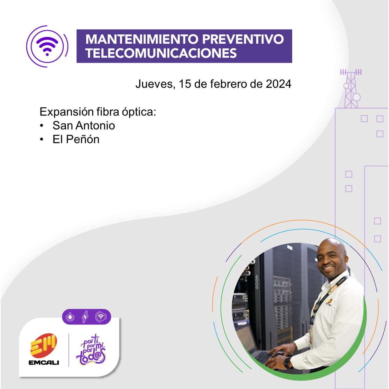 Estos son los barrios de Cali donde se afectará el servicio de Telecomunicaciones.
