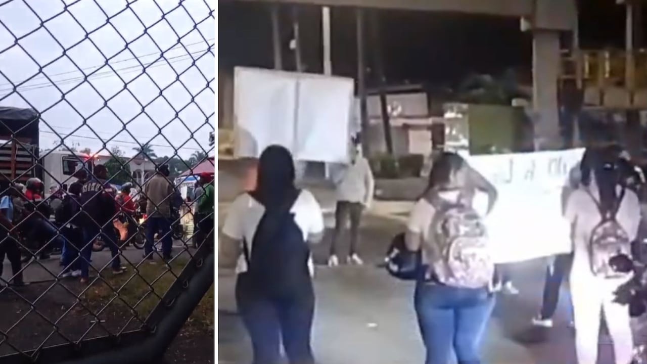 Al parecer, serían grupos estudiantiles los que realizan la manifestación y el cierre de la vía.