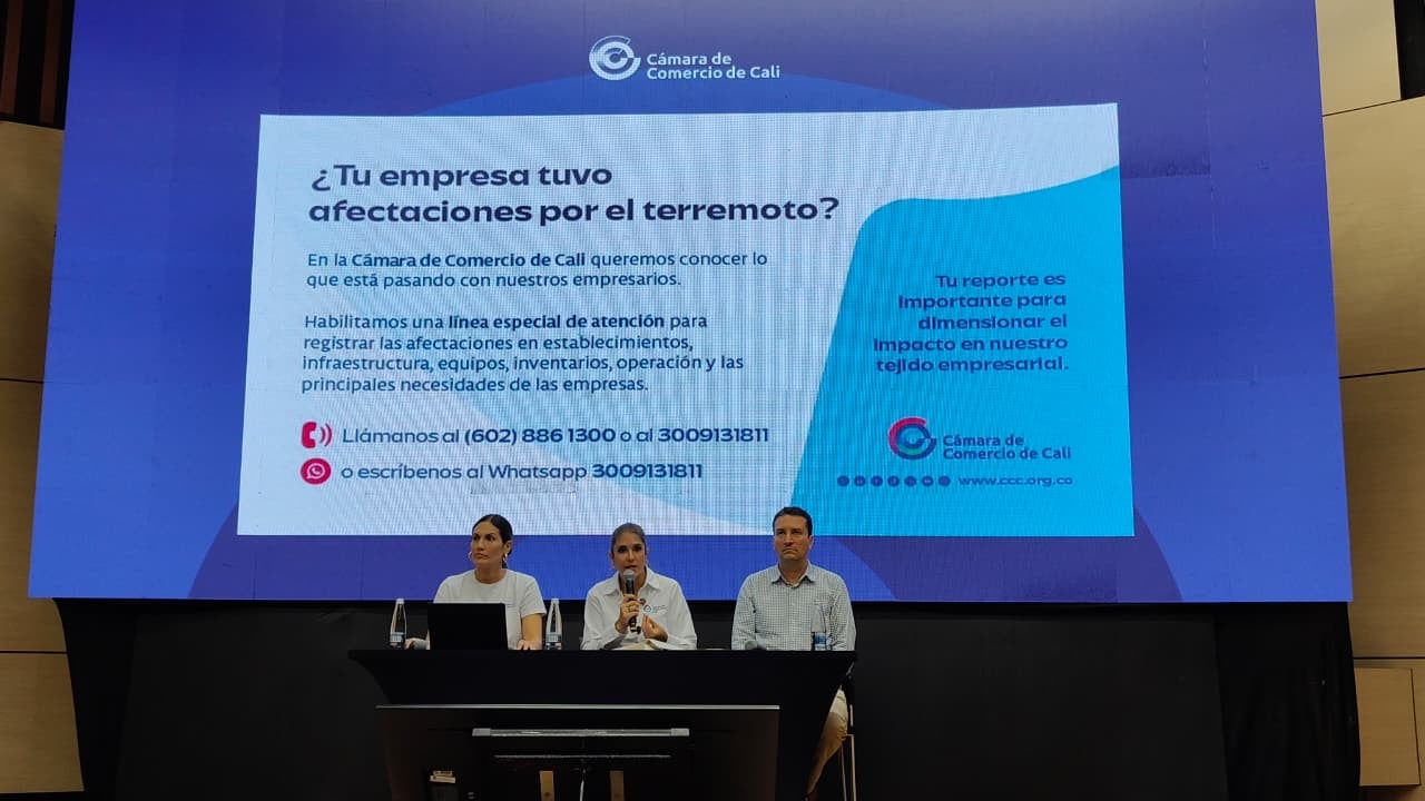 Tejido empresarial afectado en el Valle del Cauca por el terremoto, según cifras de la Cámara de Comercio de Cali.