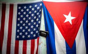 Banderas de Cuba y Estados Unidos