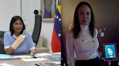 Delcy Rodríguez y María Corina Machado.