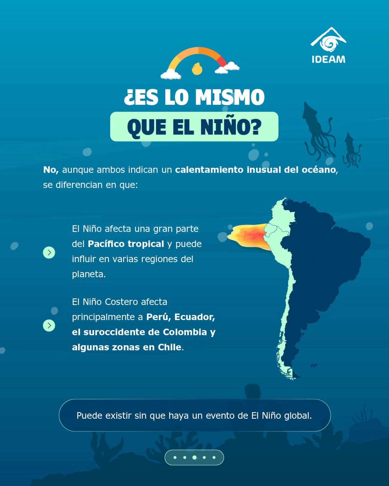 Ideam define lo que es el fenómeno de El Niño Costero.