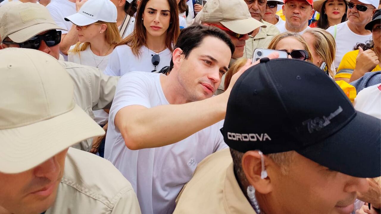 Jerónimo Uribe en la marcha de apoyo al expresidente Álvaro Uribe