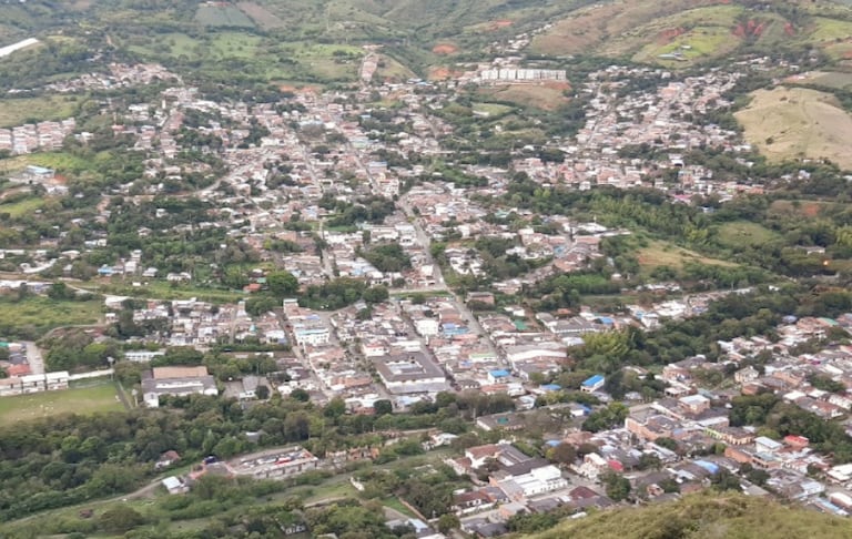 Vista aérea del municipio de Dagua.