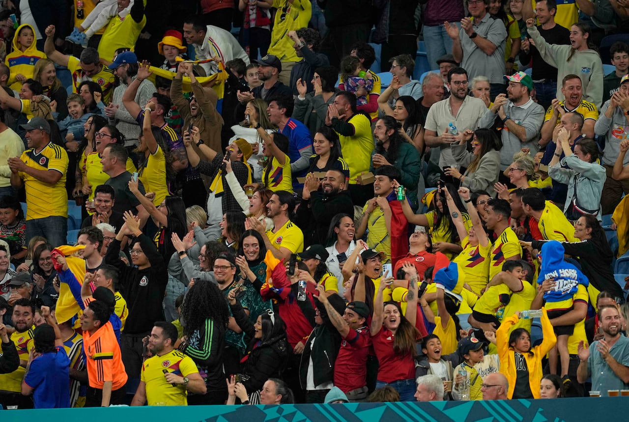 Afición colombiana en el partido ante Alemania