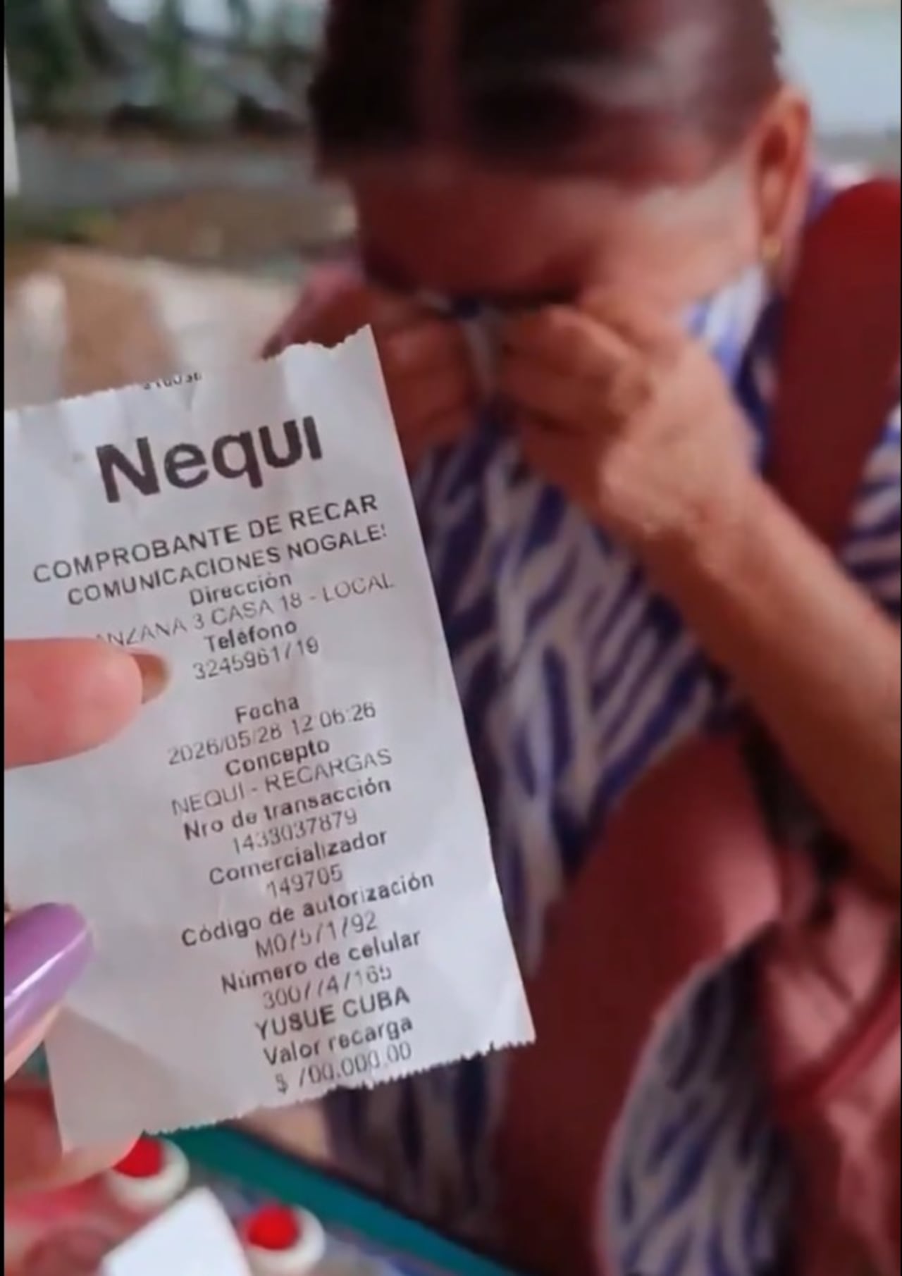 Una adulta mayor en Pereira solicita ayuda luego de transferir por error $700.000 a una cuenta de Nequi.