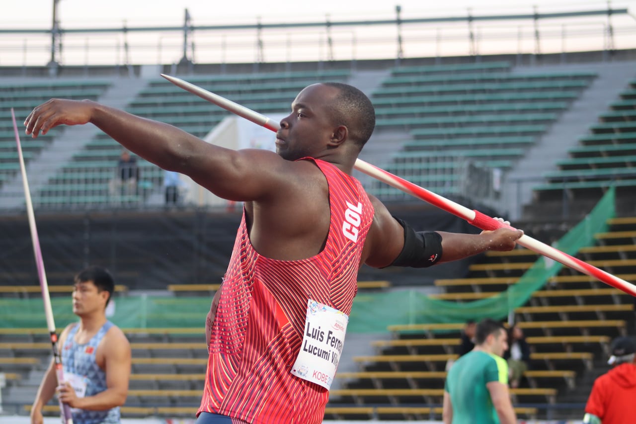 Luis Fernando Lucumí durante uno de sus ejercicios del lanzamiento de jabalina en el campeonato Mundial de Para atletismo 2024.
