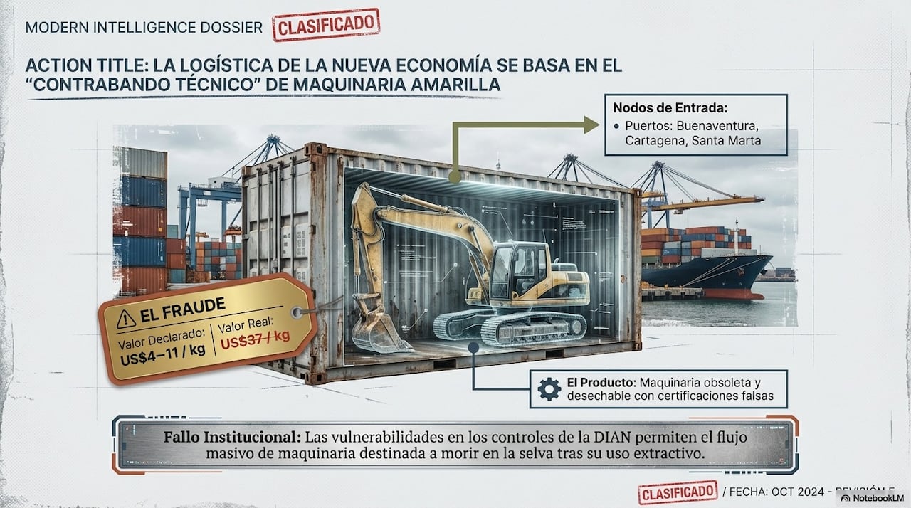 El talón de Aquiles de la minería ilegal no está en la selva ni en la voladura de retroexcavadoras. Su verdadera fragilidad está en las zonas francas, en los puertos de origen y en los muelles de entrada al país.