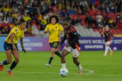 Imagen del partido entre Ecuador y Colombia por la fecha 2 de la Liga de Naciones Femenina.