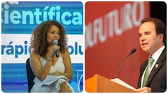 Yesenia Olaya Requene, ministra de Ciencias, y Jerónimo Castro Jaramillo, director saliente de Colfuturo.