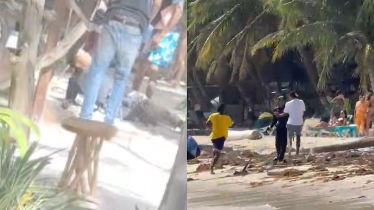 Policías son atacados a golpes en San Andrés.
