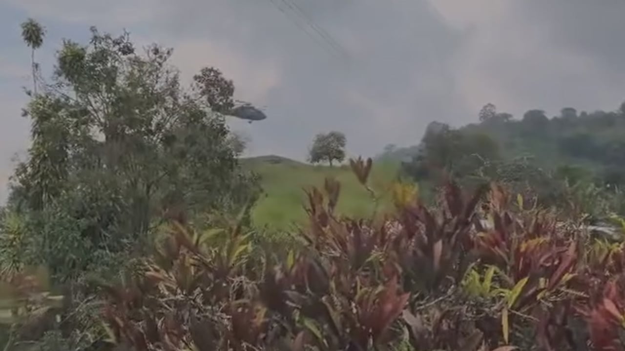 Este fue el momento de los combates que se registaron en la parte alta del municipio de Miranda, Cauca.