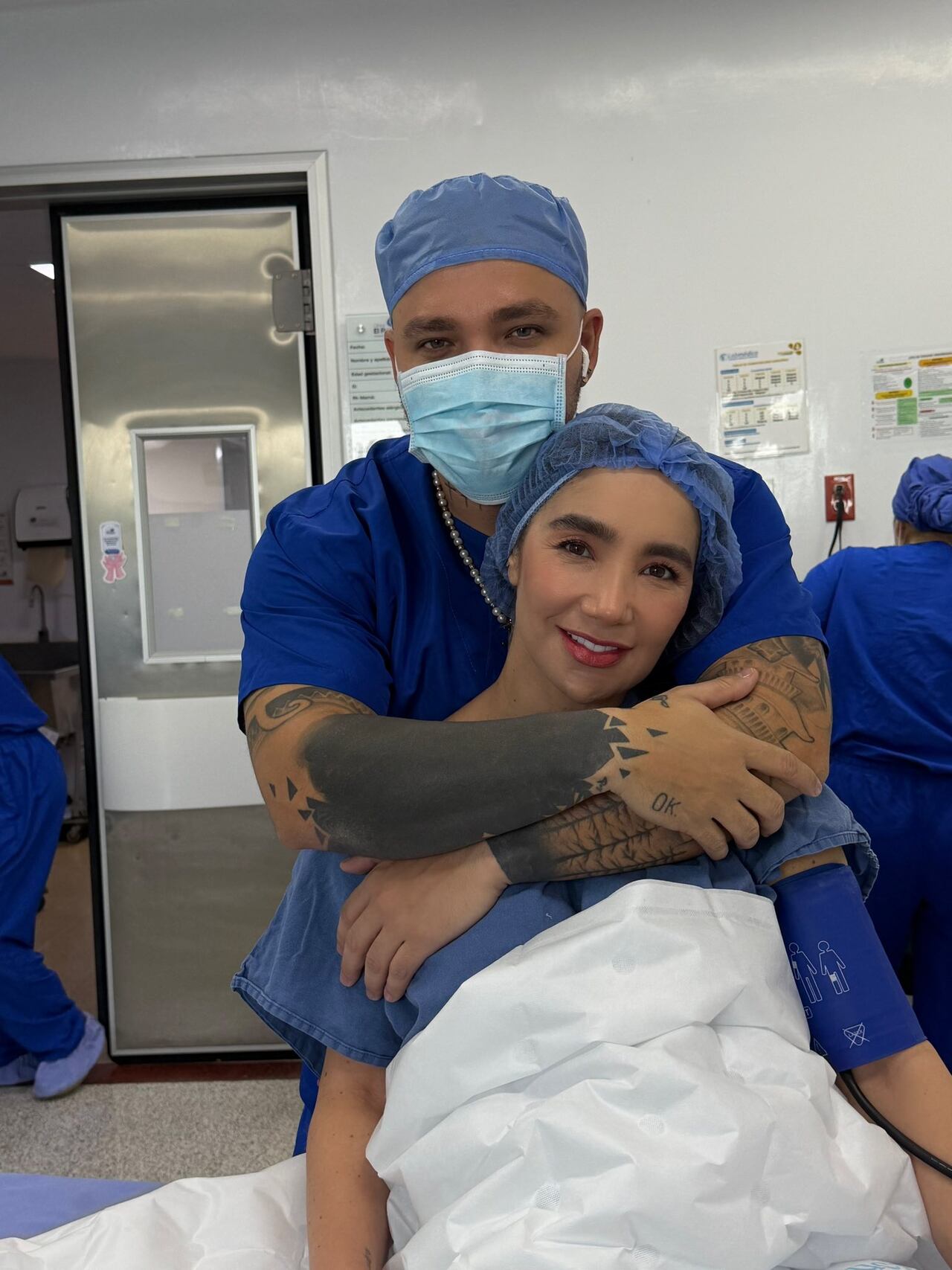 Paola Jara y Jessi Uribe momentos antes del parto.