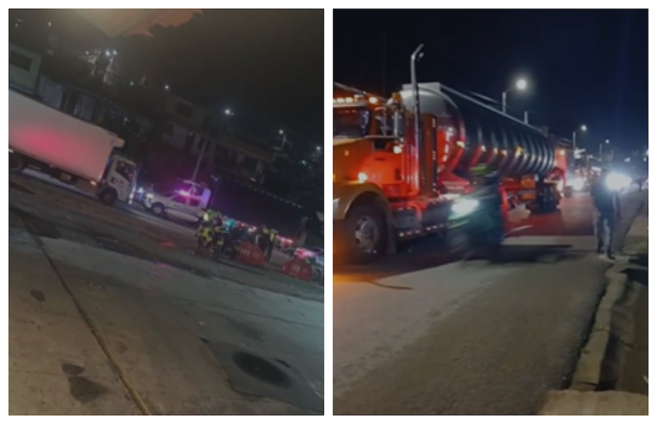 Vía Panamericana, a la altura de Mi Bohío, en Popayán, cerrada por tiroteo.