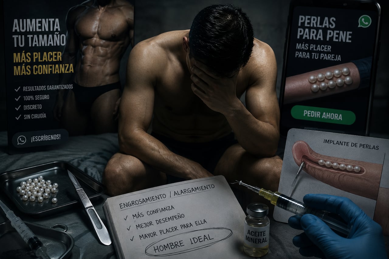 Aunque en menor medida, la violencia estética también afecta a los hombres, en especial con los mitos relacionados con el pene.