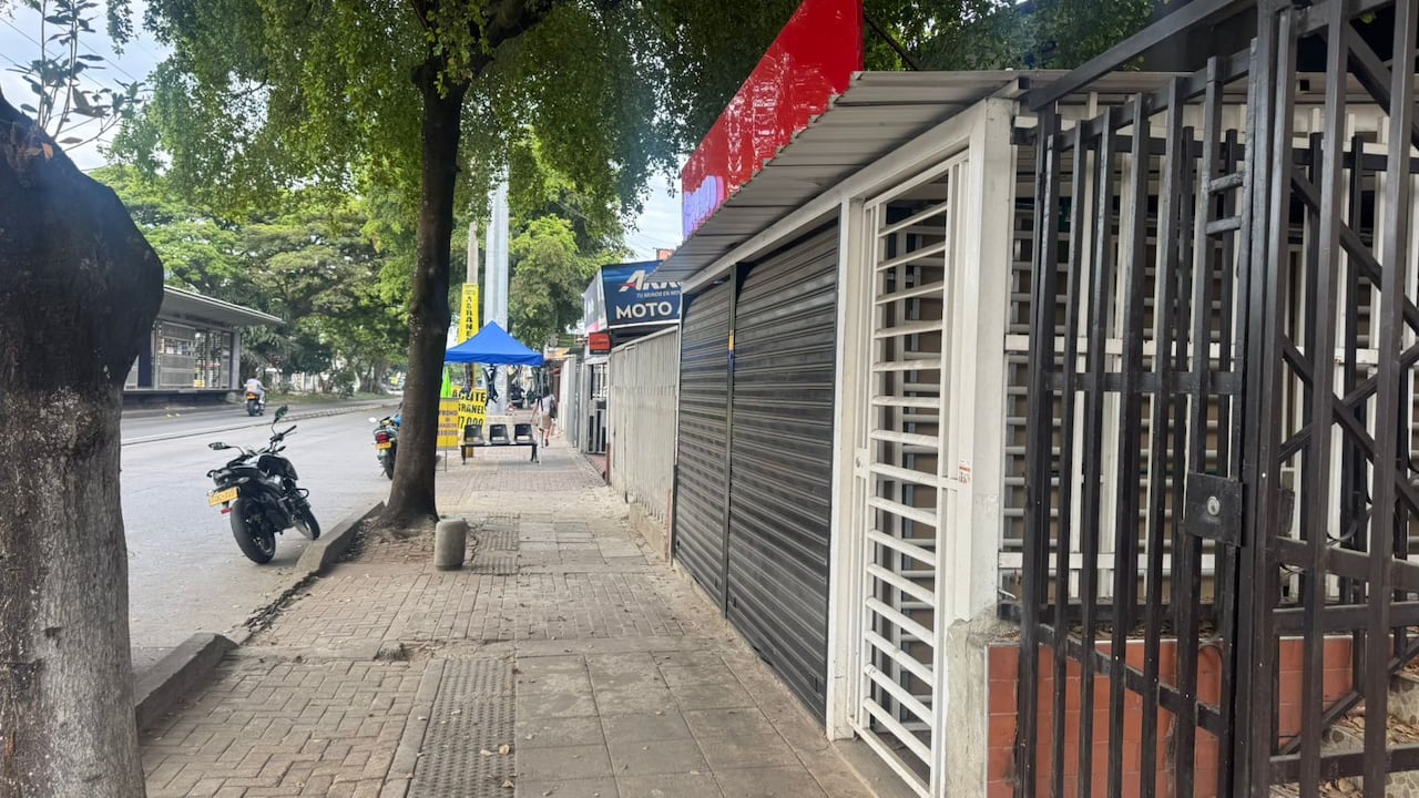 Así quedó el tránsito en la Carrera 15 con la exhibición de productos sobre los carriles.