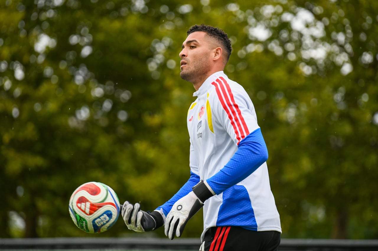 Álvaro Montero en un entrenamiento de la Selección Colombia.