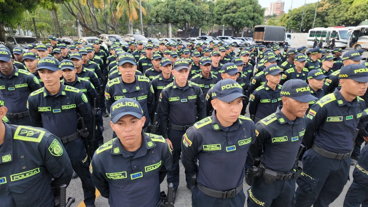 Llegada de Policías para la Maratón de Cali 2026