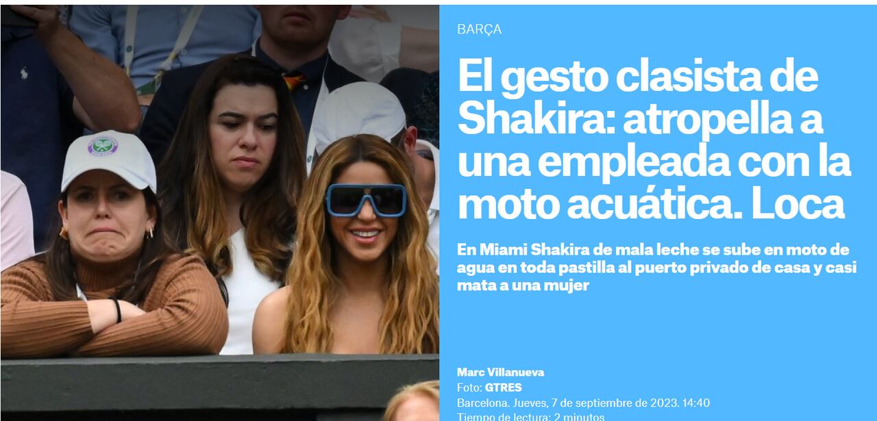 Medio español sacó una noticia sobre Shakira y en su titular la calificó como "loca".