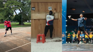 El ráquetbol (izq.), el tiro deportivo (cent.) y el squash (der.), son los tres deportes del Valle que atraviesan una situación crítica, al tocar fondo y llegar, en uno de los casos, a desaparecer.