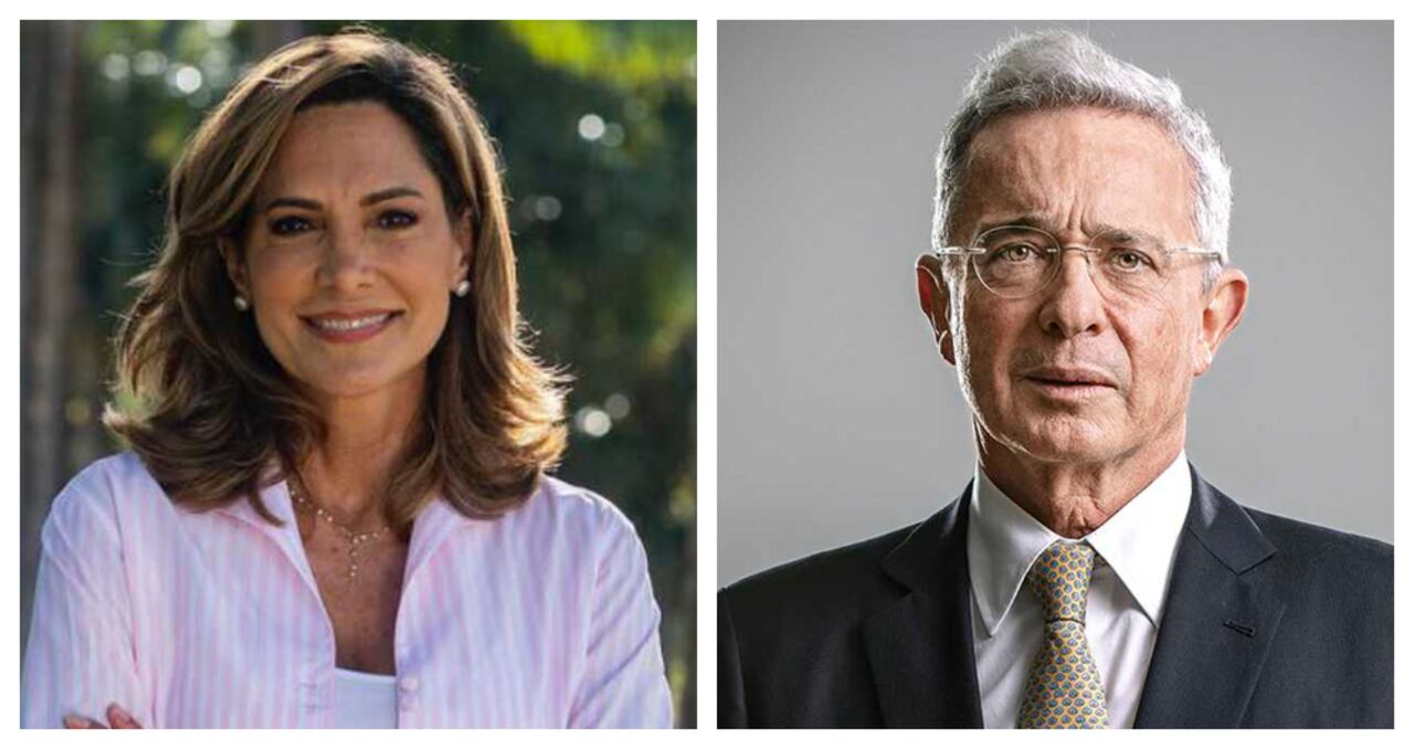 María Elvira Salazar y Álvaro Uribe.