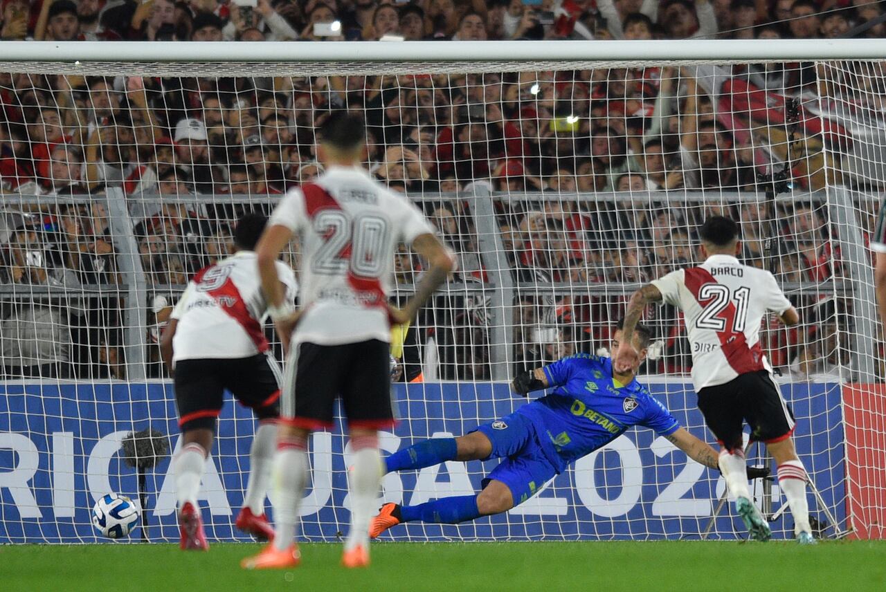 Imagen del partido entre River Plate y Fluminense por la fecha 5 de la Fase de Grupos de la Copa Libertadores 2023.