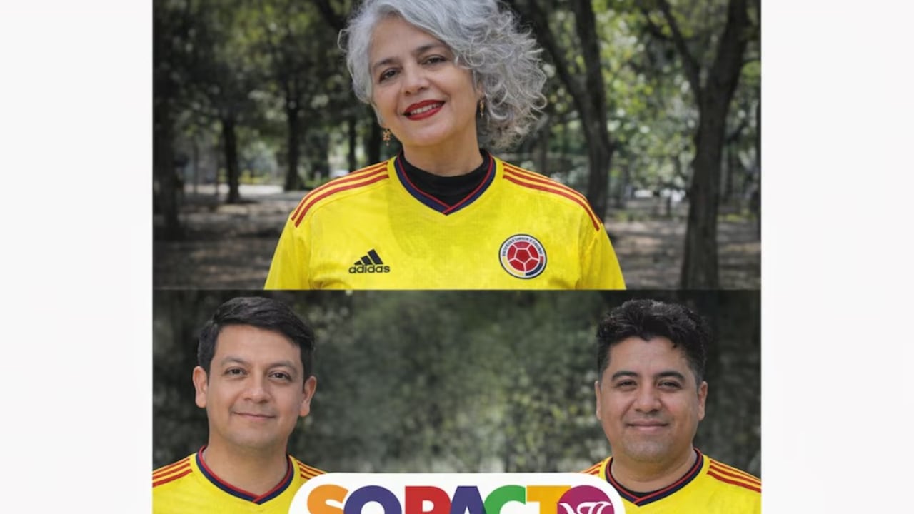 Integrantes del Pacto Histórico invitando a votar con la camiseta de la Selección.