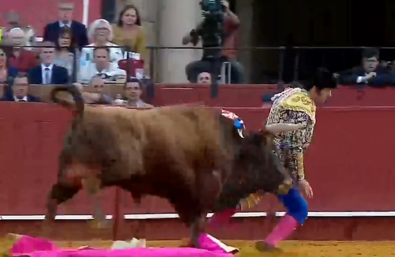 El instante en el cual es corneado José Antonio Morante de la Puebla.