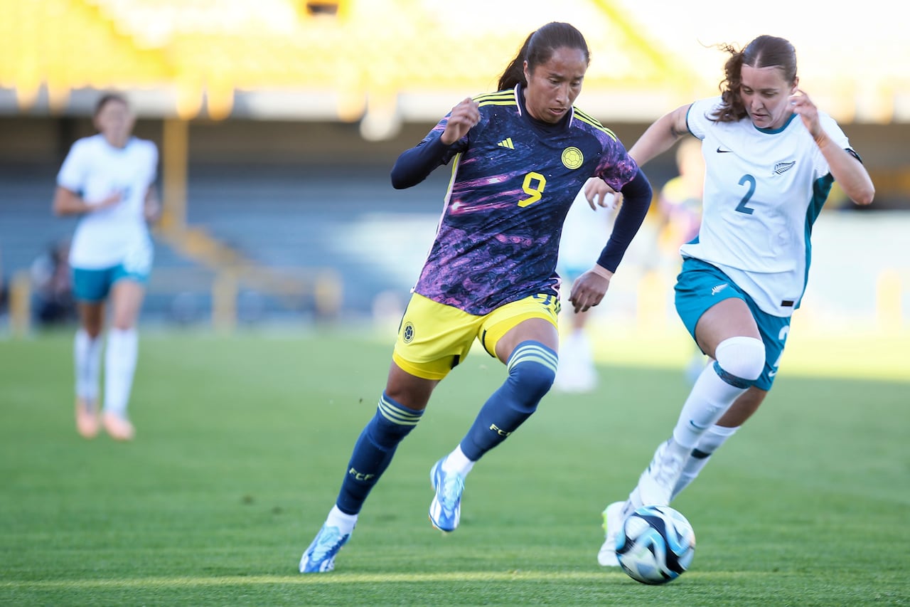 Bogotá. Diciembre 2 2023. La Selección Colombiana de fútbol femenino enfrenta a Nueva Zelanda en su penúltimo partido amistoso del año en el estadio Nemesio Camacho El Campin.