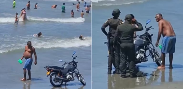 Registro en video evidencia prácticas que pueden constituir infracciones ambientales en playas de Cartagena.