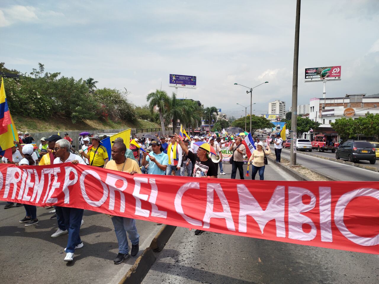 En Cali, la movilización de este 19 septiembre en favor del Gobierno de Gustavo Petro. Aymer Álvarez / El País