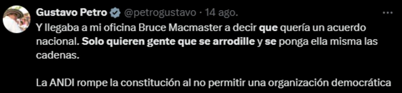 El jefe de Estado no fue invitado por la organización, lo que lo llevó a reaccionar desde su cuenta de X.