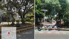 Tras el reporte de El País Denuncia, la UAESP realizó labores de limpieza en la zona. Foto izquierda: Panorama antes / Foto derecha: Zona limpia.