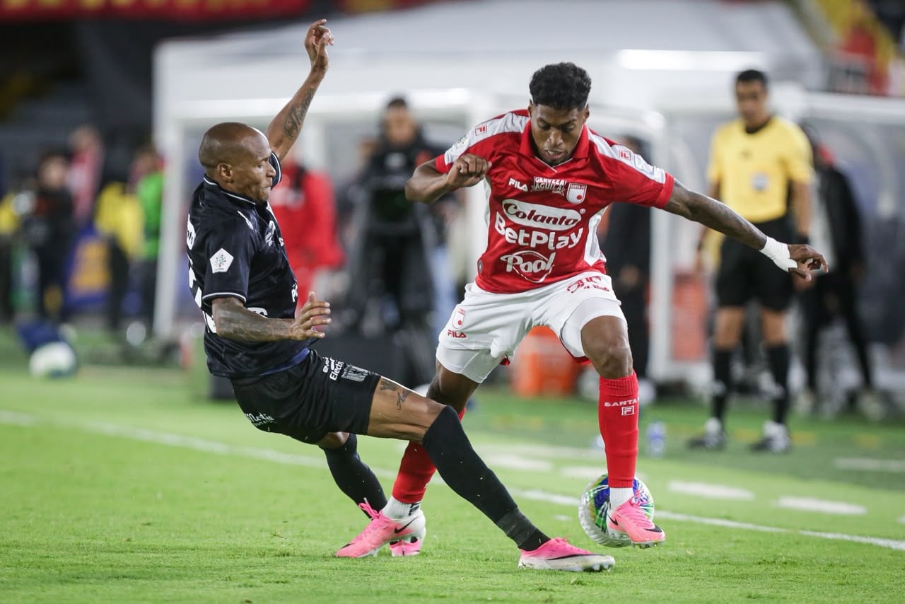 Momento del partido entre Independiente Santa Fe y América de Cali por la fecha 6 del segundo semestre de la Liga Colombiana 2026.